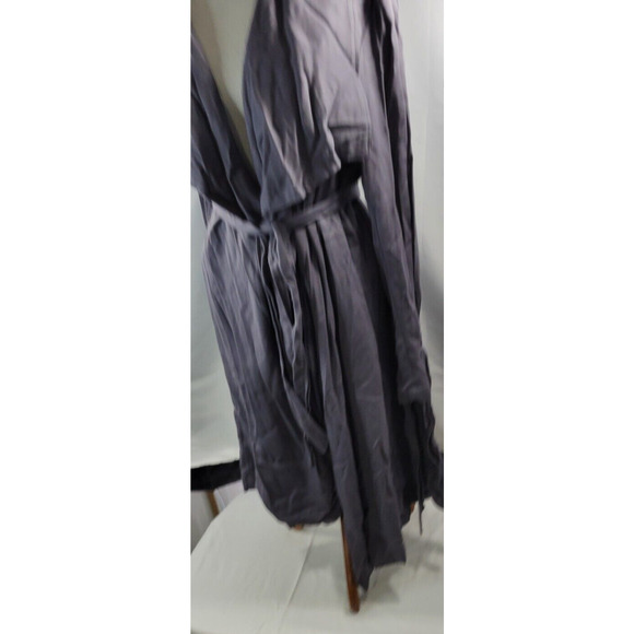 Thread & Supply Womens Medium Charcoal Maxi Belted Open 3/4 Tie Sleeve Cardigan - Picture 3 of 5